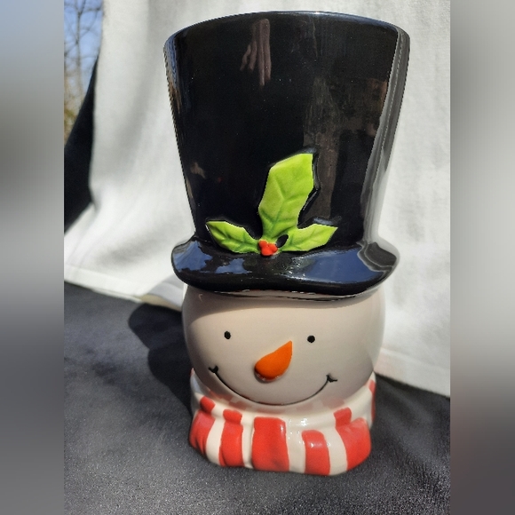 Ceramic Snowman Hat Container NWT - Picture 2 of 8